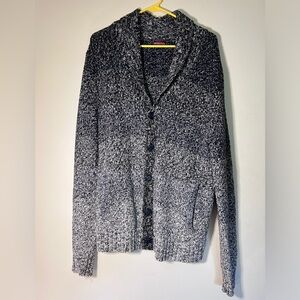 Men’s Navy Gradient Merona Button Up Sweater. Size Medium.